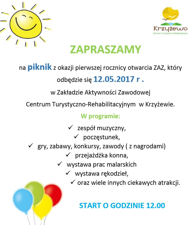 Zaproszenie na piknik plakat