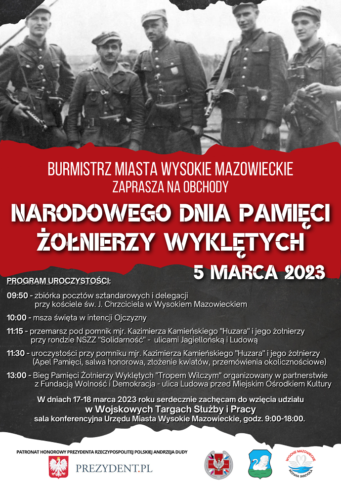 plakat obchody narodowego dnia pamięci żołnierzy wyklętych