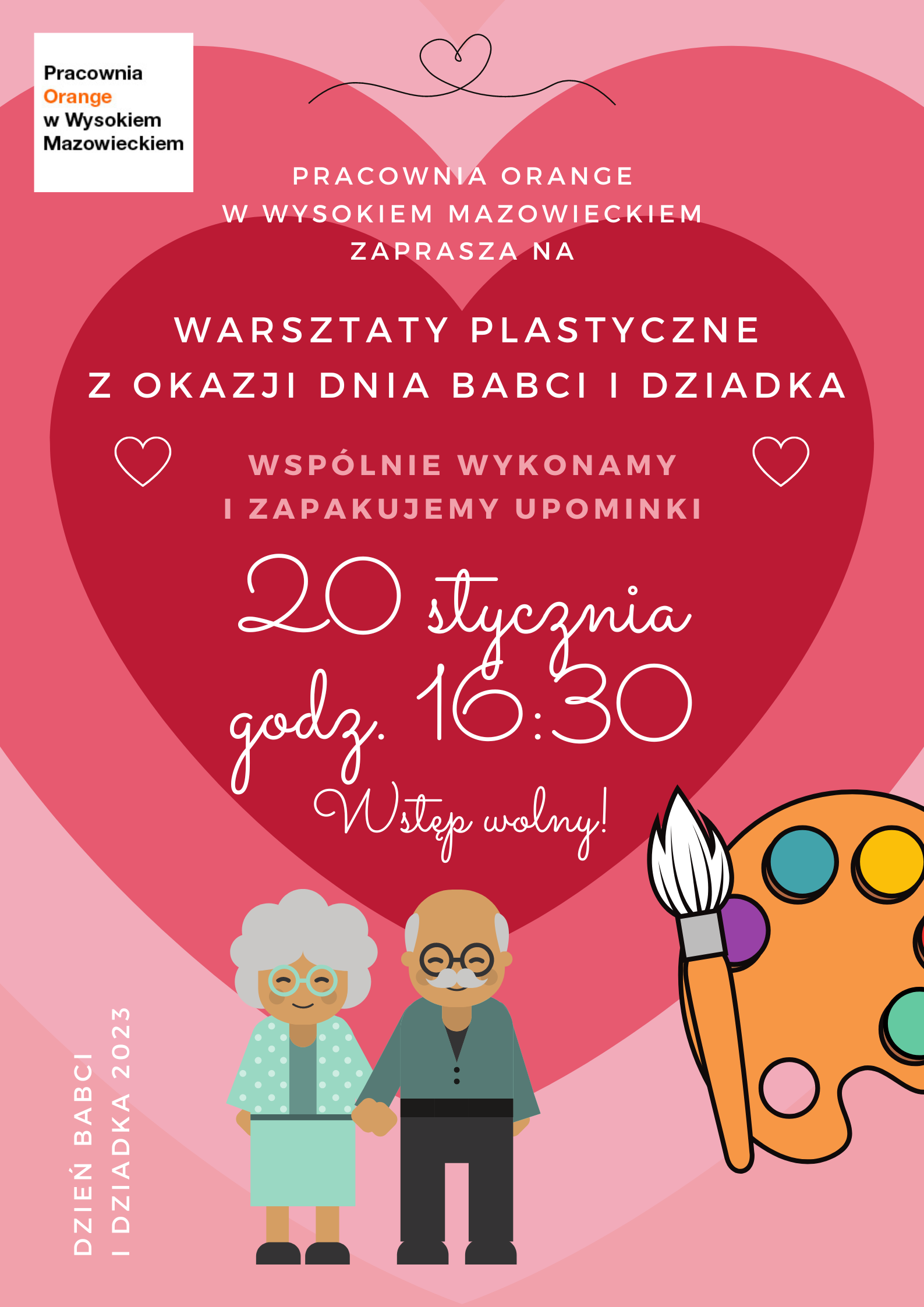 plakat warsztaty  z okazji dnia babci i dziadka