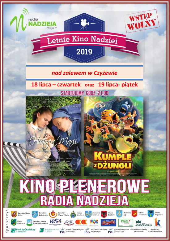 plakat reklamowy kino letnie czyżew