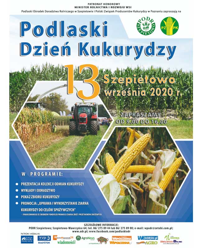 plakat promocyjny podlaskiego dnia kukurydzy w szepietowie